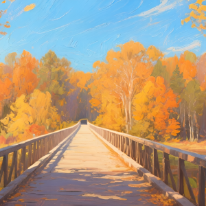 bridge through the autumn forest